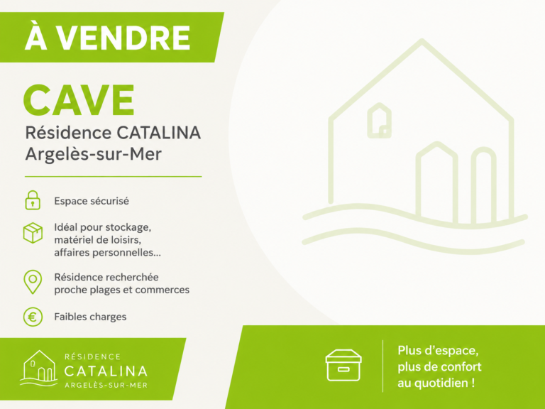 EXCLUSIVITE - À VENDRE   Cave dans la résidence CATALINA à Argelès-sur-Mer